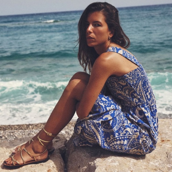 ZARA PRINTED MIDI POPLIN DRESS -- NEW W/TAGS - Picture 3 of 4